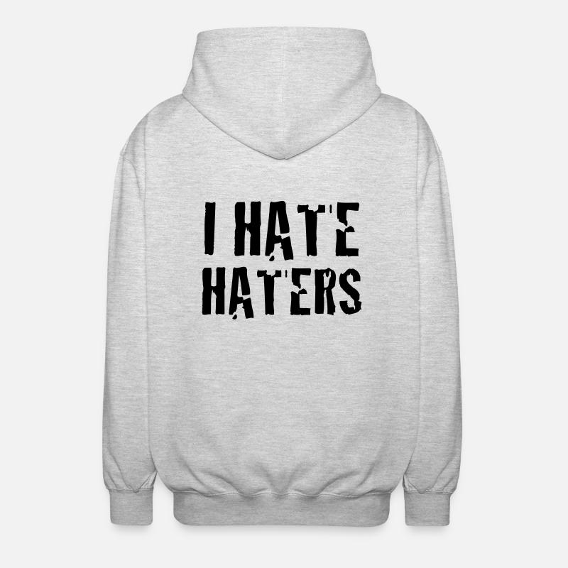 i hate haters - Veste à capuche unisexe - gris clair chiné
