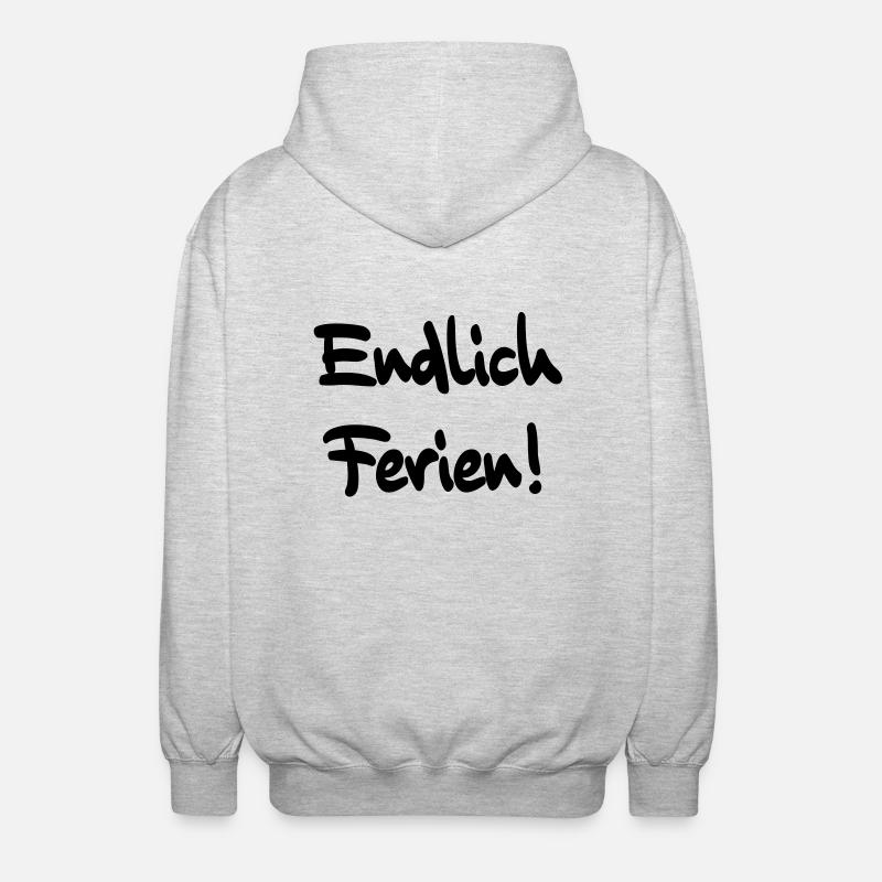 ferien - Unisex Kapuzenjacke - Hellgrau meliert