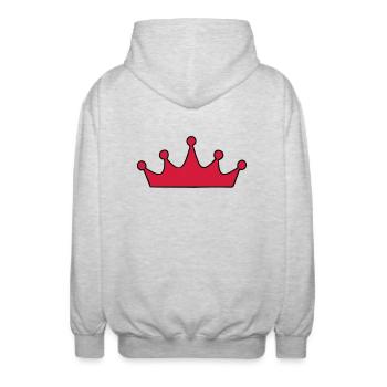 couronne à personnaliser - Veste à capuche unisexe - gris clair chiné - Dos - AI Model Male 185 light (185cm)