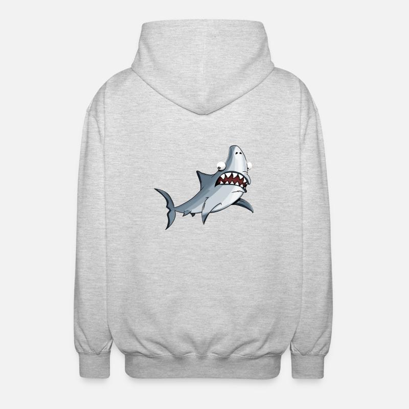 requin drôle - Veste à capuche unisexe - gris clair chiné