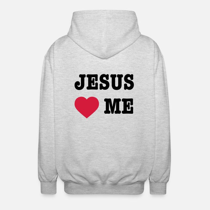 Jesus love me - Veste à capuche unisexe - gris clair chiné