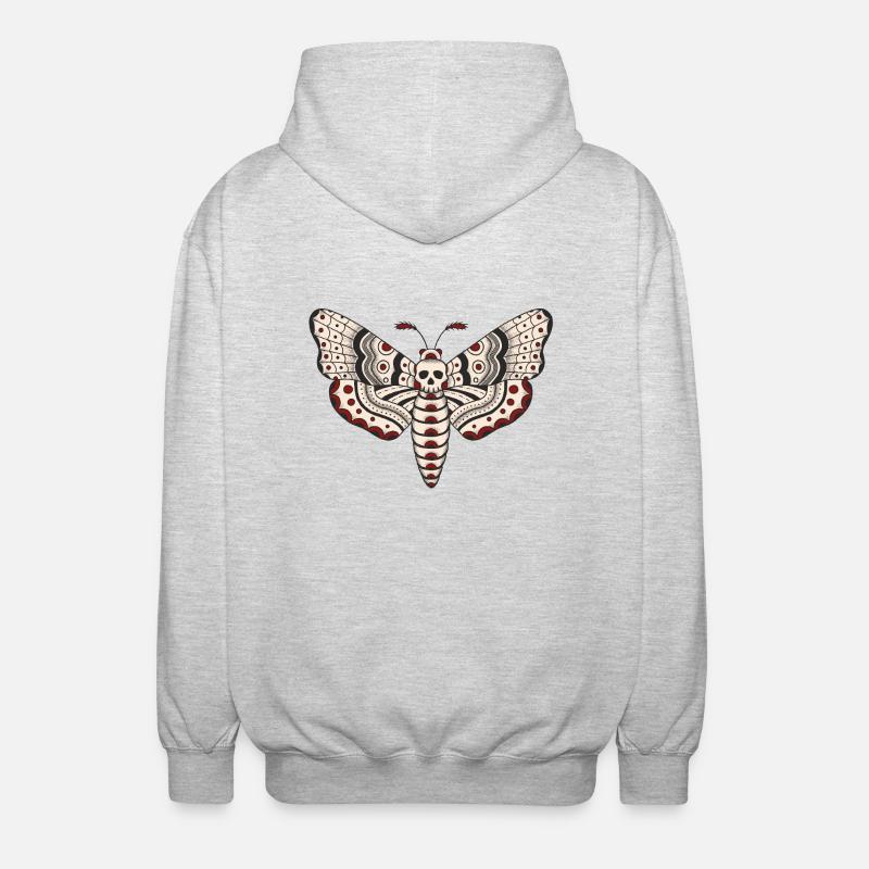 Death Head Moth - Unisex Kapuzenjacke - Hellgrau meliert