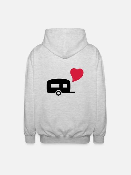 camping_love - Veste à capuche unisexe - gris clair chiné