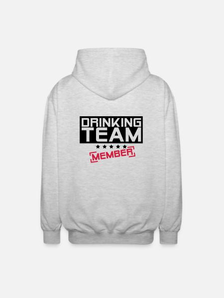 drinking_team_member_f2 - Unisex Hooded Jacket - light heather grey