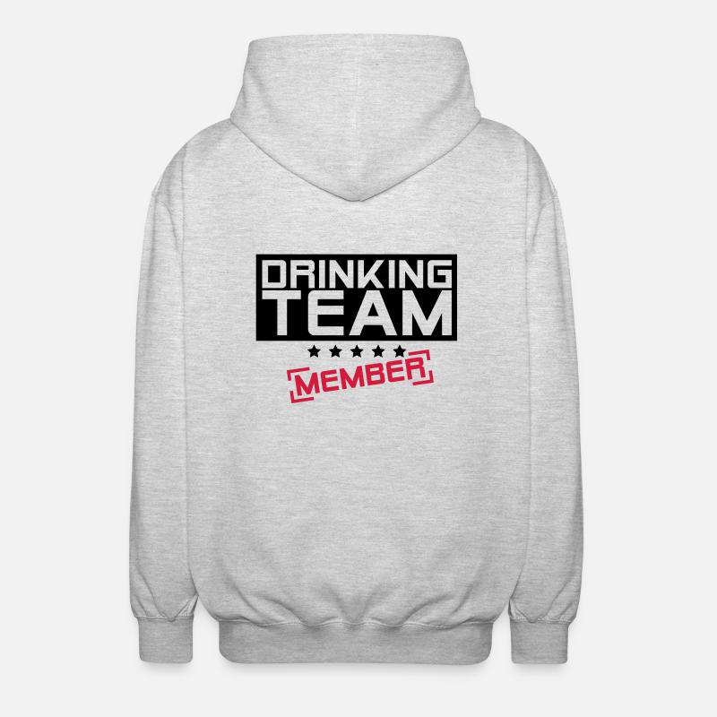 drinking_team_member_f2 - Unisex Kapuzenjacke - Hellgrau meliert