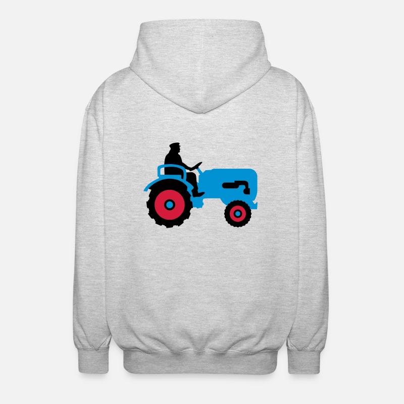 bauer_mit_traktor_032013_b_3c - Unisex Hooded Jacket - light heather grey