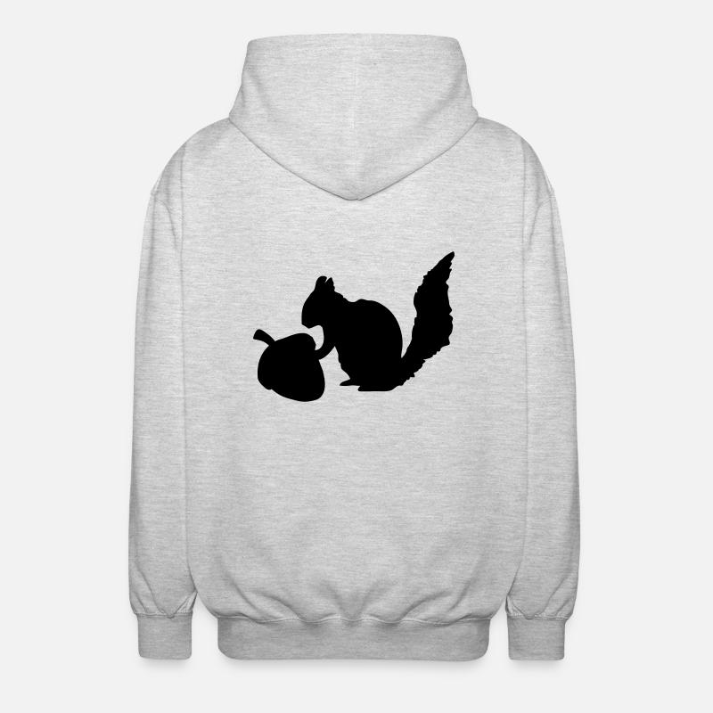 Eichhörnchen Nuss - Unisex Kapuzenjacke - Hellgrau meliert