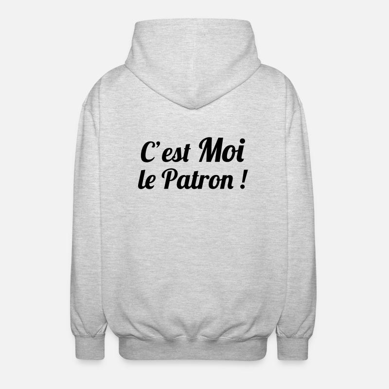 c'est MOI le Patron ! - Veste à capuche unisexe - gris clair chiné