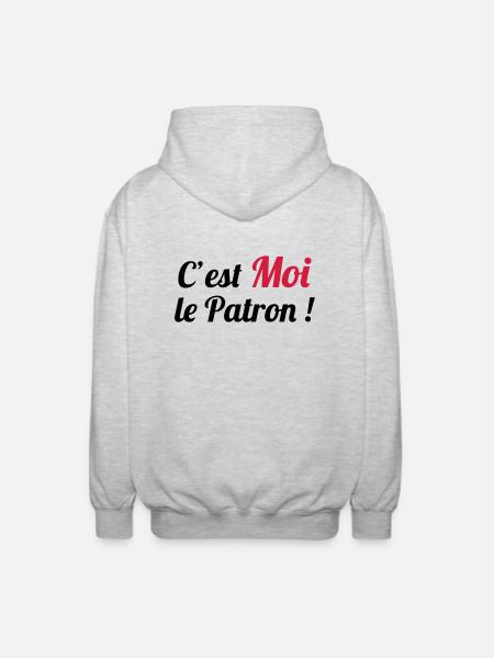 c'est MOI le Patron ! - Unisex Hooded Jacket - light heather grey