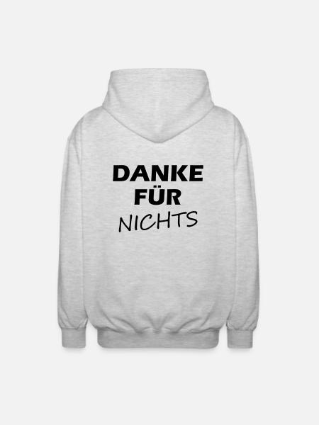 Danke für Nichts - Unisex Kapuzenjacke - Hellgrau meliert