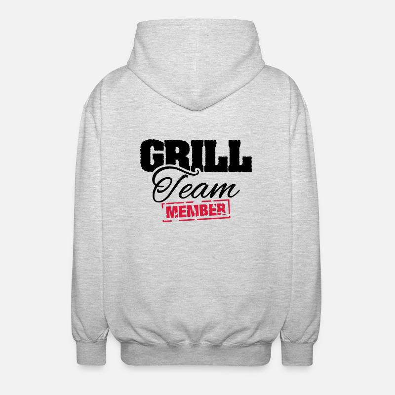 grill_team_member_su2 - Unisex Kapuzenjacke - Hellgrau meliert