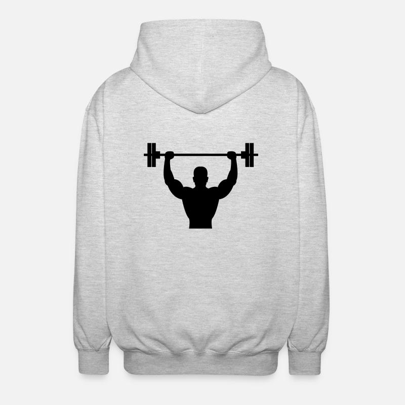 bodybuilder - Veste à capuche unisexe - gris clair chiné