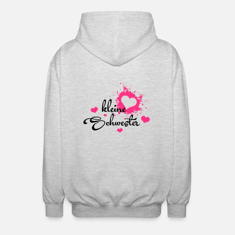 Kleine Schwester - Geschenk - Unisex Hooded Jacket - light heather grey