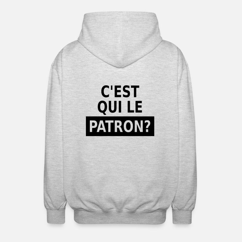 c'est qui le patron? - Veste à capuche unisexe - gris clair chiné