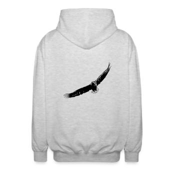 Fliegender Adler - Unisex Kapuzenjacke - Hellgrau meliert - Hinten - AI Model Male 185 light (185cm)