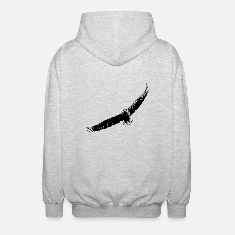 Aigle volant - Veste à capuche unisexe - gris clair chiné