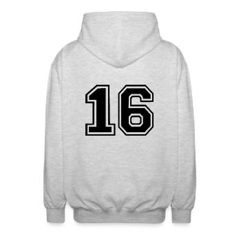 16 - Veste à capuche unisexe - gris clair chiné - Dos - AI Model Male 185 light (185cm)