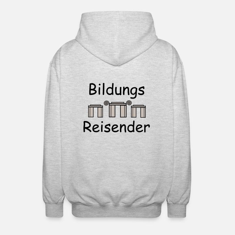 Bildungsreisender - Unisex Kapuzenjacke - Hellgrau meliert