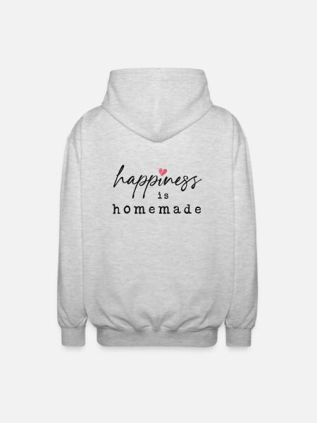 Happiness is Homemade - Unisex Kapuzenjacke - Hellgrau meliert
