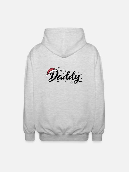 Santa Hat Daddy Dad - Unisex Hooded Jacket - light heather grey