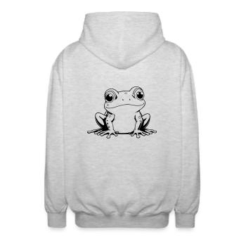 Frog Outlines - Unisex Hooded Jacket - light heather grey - Back - AI Model Male 185 light (185cm)