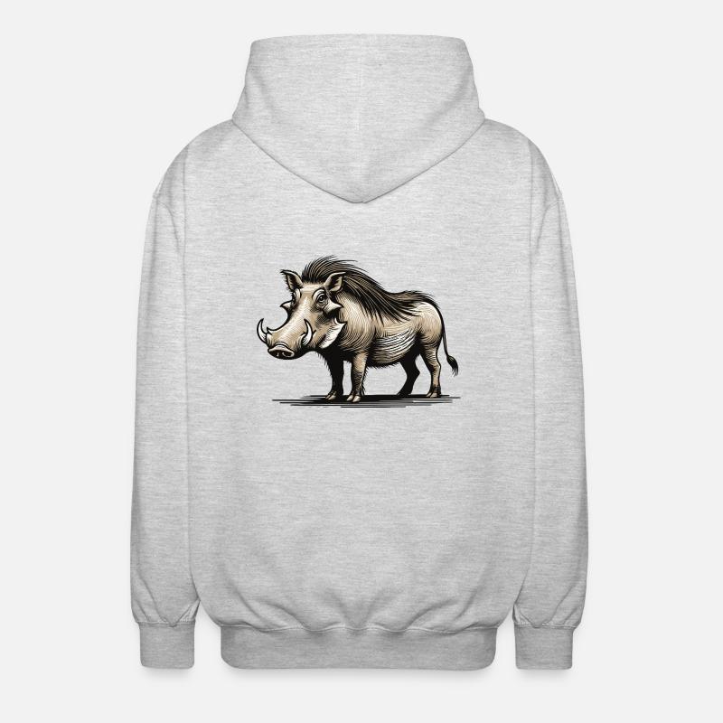Phacochère - Veste à capuche unisexe - gris clair chiné
