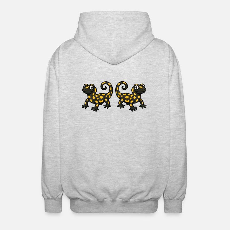 Salamandre Gecko bande dessinée 2 - Veste à capuche unisexe - gris clair chiné