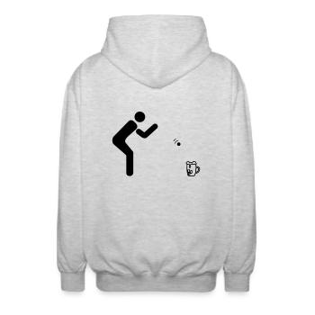Beerpong #1 - Unisex Kapuzenjacke - Hellgrau meliert - Hinten - AI Model Male 185 light (185cm)