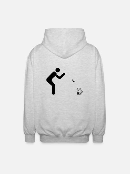 Beerpong #1 - Unisex Kapuzenjacke - Hellgrau meliert
