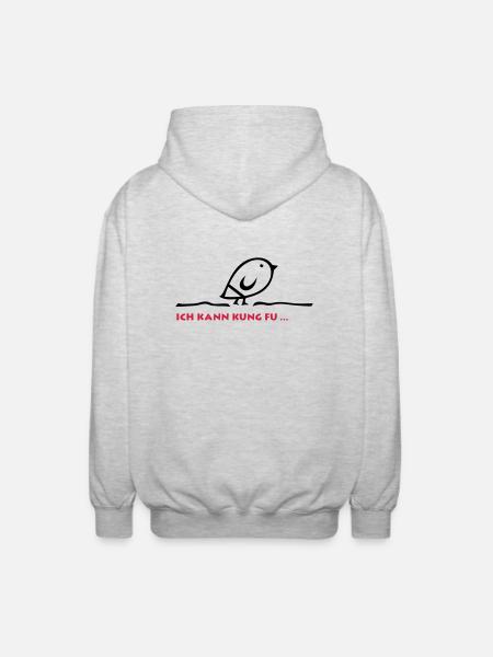 Tweetlercools - I can KUNG FU - Unisex Hooded Jacket - light heather grey