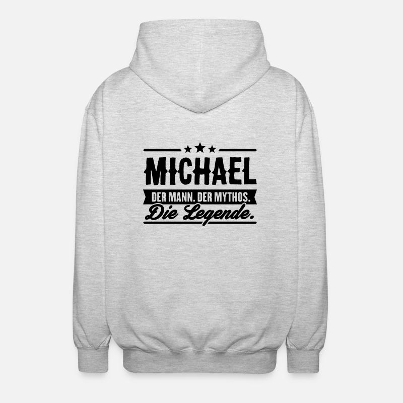 Man Myth Legend Michael - Veste à capuche unisexe - gris clair chiné