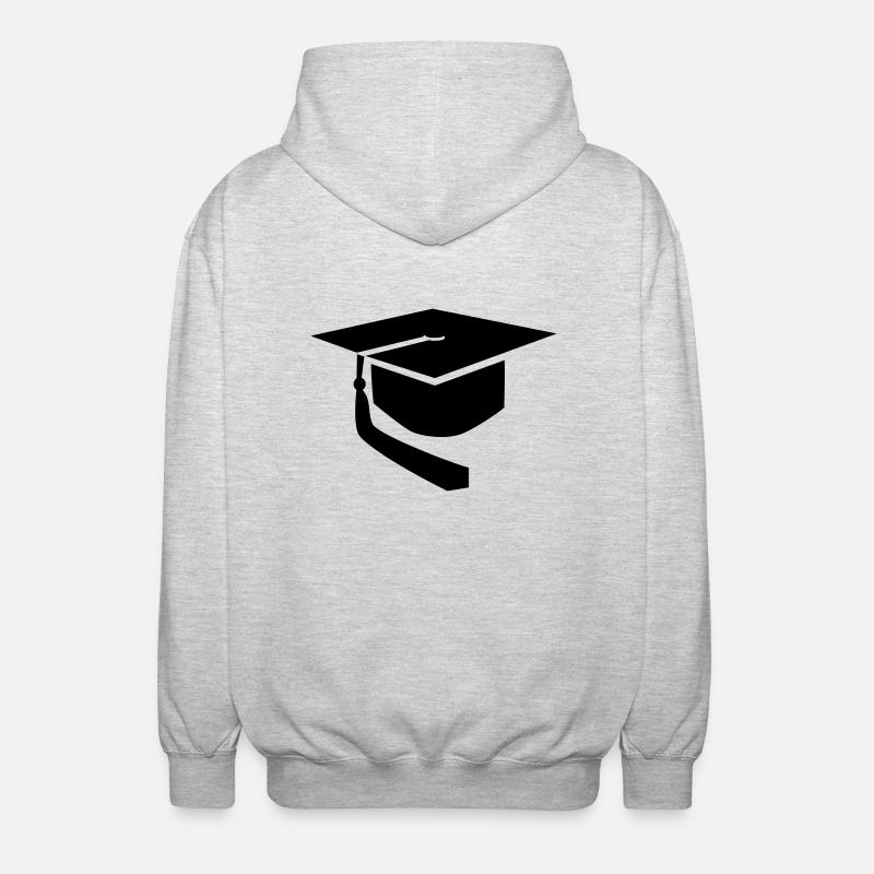 Graduation hat - Unisex Hooded Jacket - light heather grey