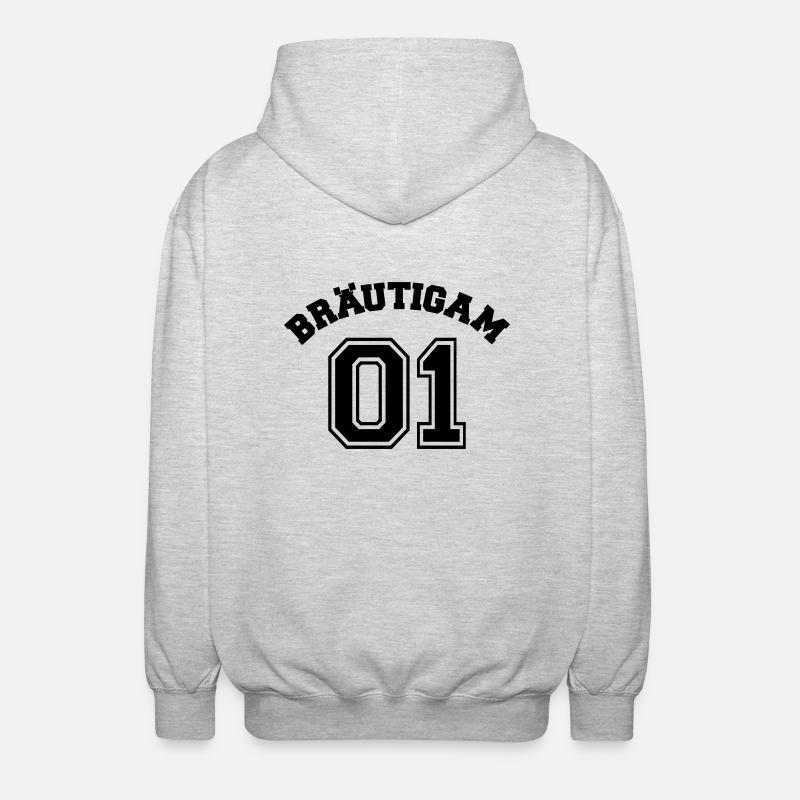 bräutigam 01 - Unisex Kapuzenjacke - Hellgrau meliert