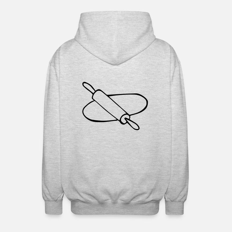 Teig ausrollen2 - Unisex Kapuzenjacke - Hellgrau meliert