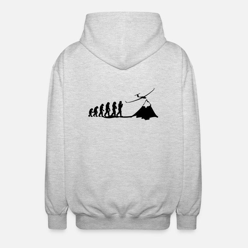 segelflug evolution - Unisex Kapuzenjacke - Hellgrau meliert