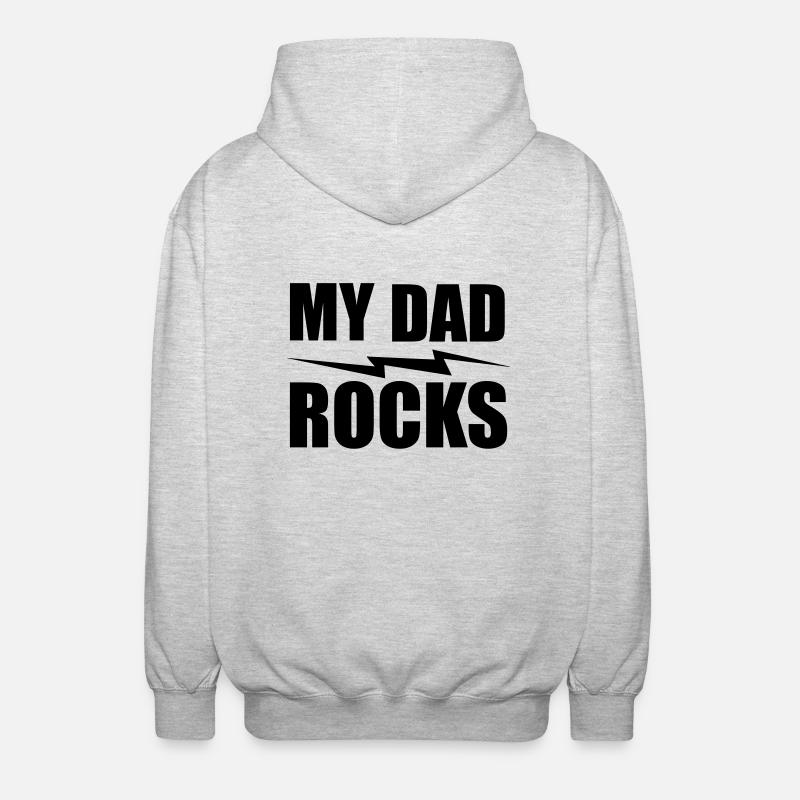 my dad rocks - Unisex Kapuzenjacke - Hellgrau meliert