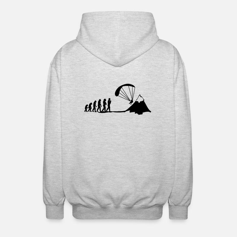 paragliding evolution - Unisex Hooded Jacket - light heather grey