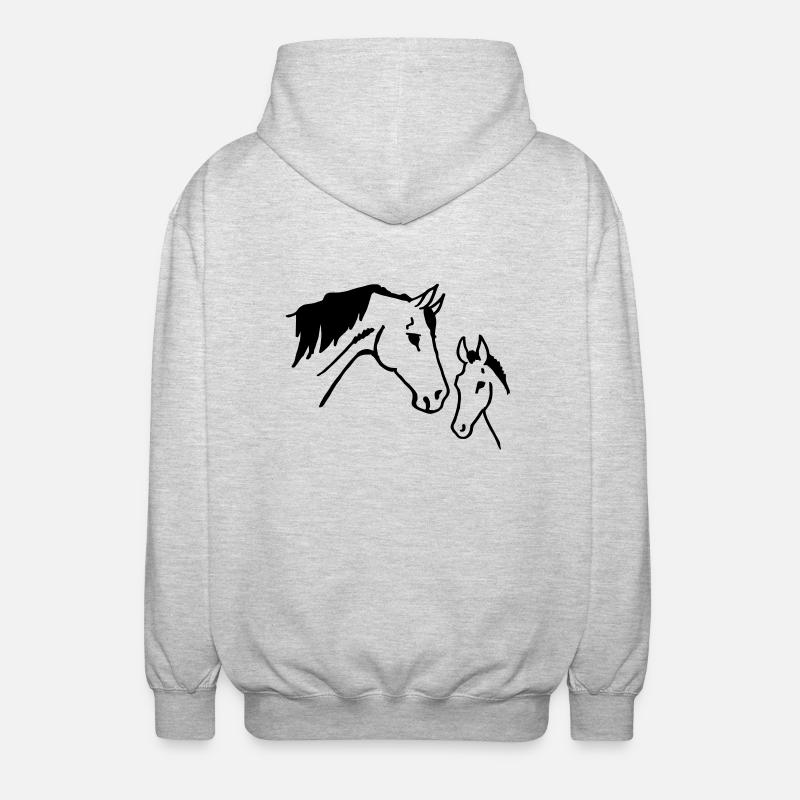 Mare e puledro - Felpa unisex con cappuccio - grigio chiaro melange