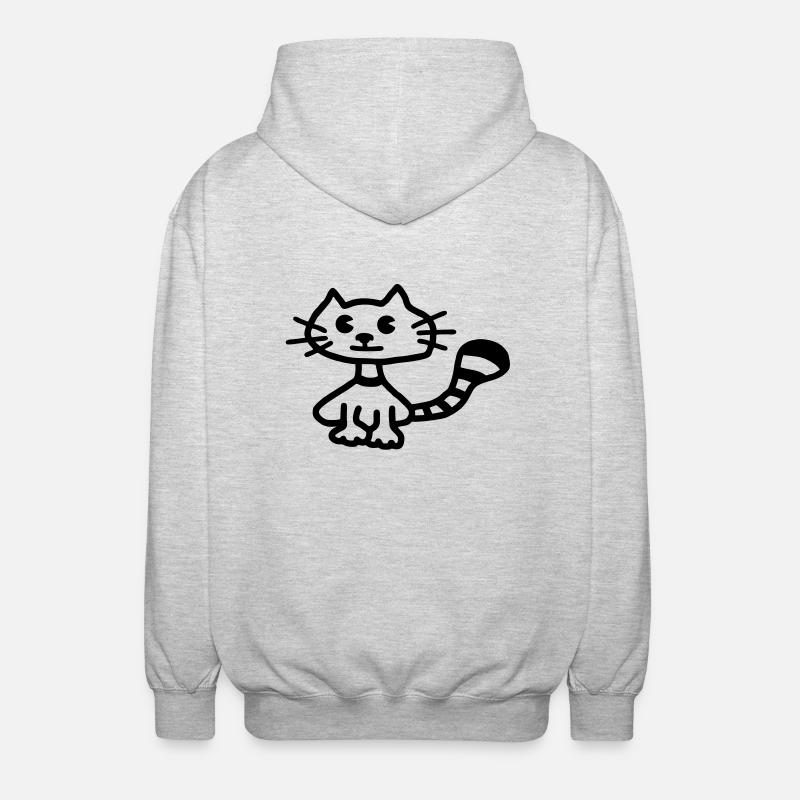 Chat 4 - Veste à capuche unisexe - gris clair chiné