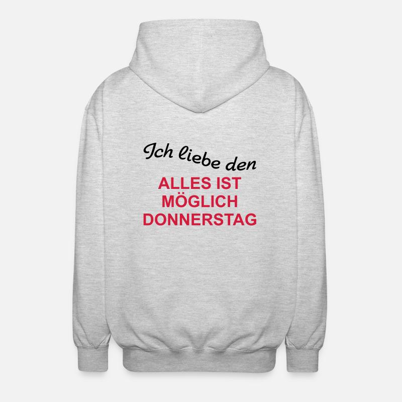 Everything is possible Thursday - Unisex Hooded Jacket - light heather grey