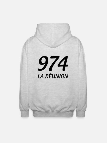 974 La Réunion - Unisex Hooded Jacket - light heather grey