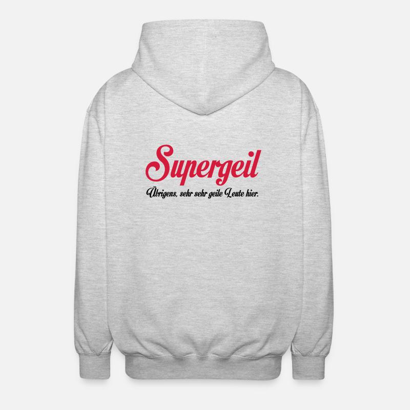 Supergeil - Unisex Kapuzenjacke - Hellgrau meliert