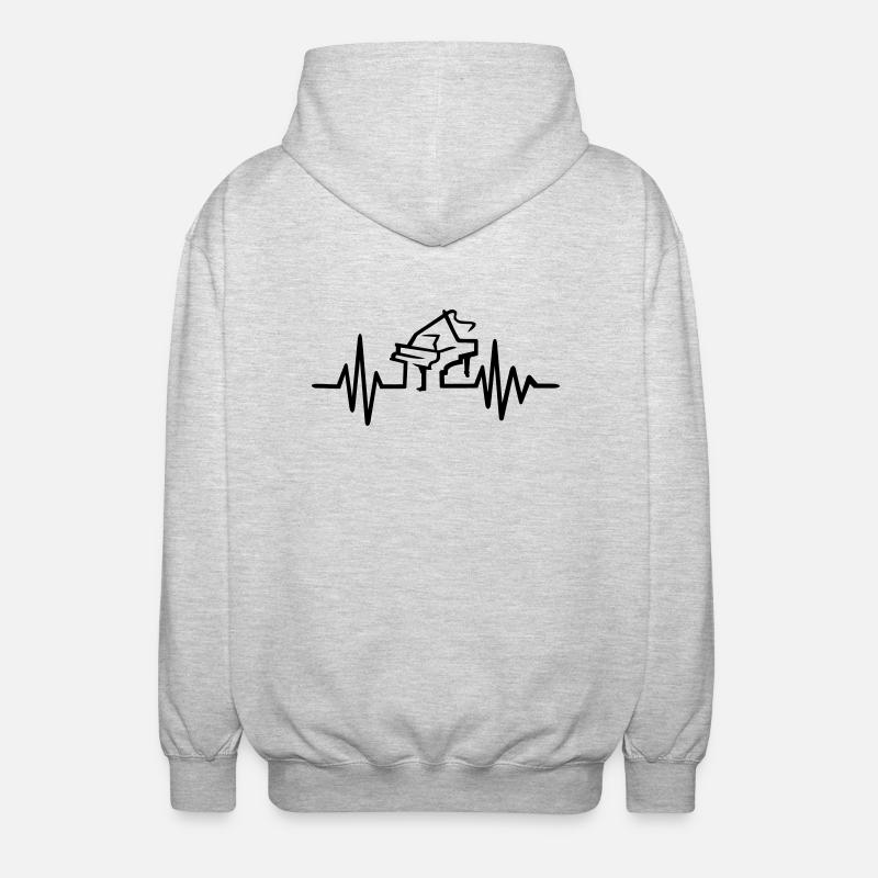Klavier - Unisex Kapuzenjacke - Hellgrau meliert