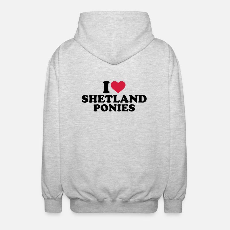 Shetland Pony - Unisex Kapuzenjacke - Hellgrau meliert