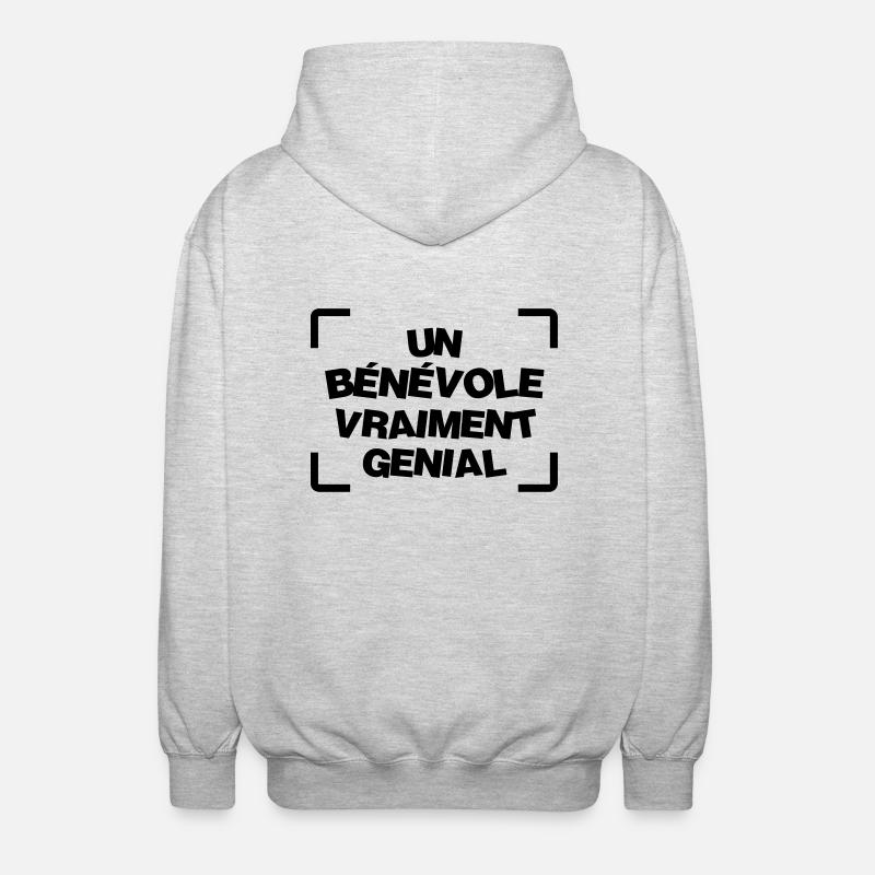 Bénévolat / Bénévole / Solidaire / Humanitaire - Veste à capuche unisexe - gris clair chiné