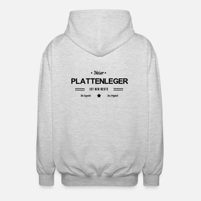 Bester Plattenleger - Unisex Kapuzenjacke - Hellgrau meliert