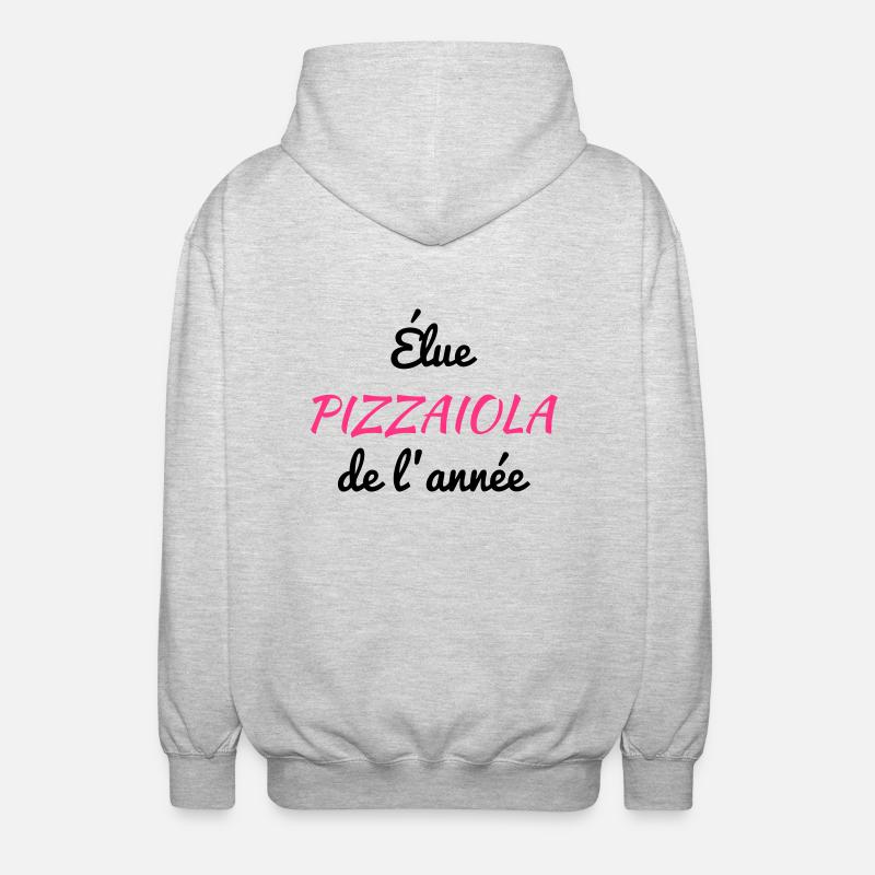 pizza / pizzaiolo / chef / italie / pizzaiola - Veste à capuche unisexe - gris clair chiné