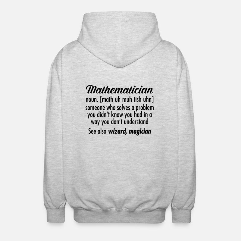 Mathematician - Definition - Veste à capuche unisexe - gris clair chiné