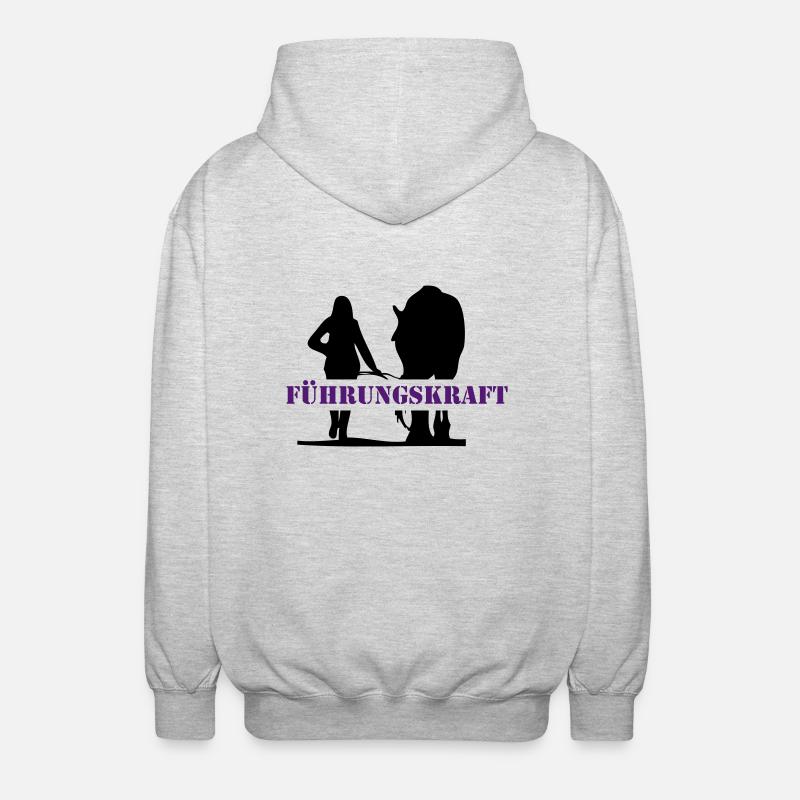 Pferd - Unisex Kapuzenjacke - Hellgrau meliert