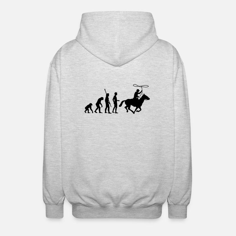 evolution_cowboy - Unisex Kapuzenjacke - Hellgrau meliert